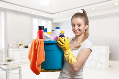 Steam carpet cleaning service in a Fulwell property hallway